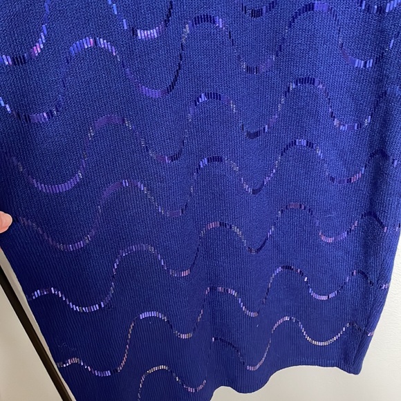 St. JOHN by Marie Gray Vintage Royal Blue Sequin Dress Size 8 - Picture 2 of 7